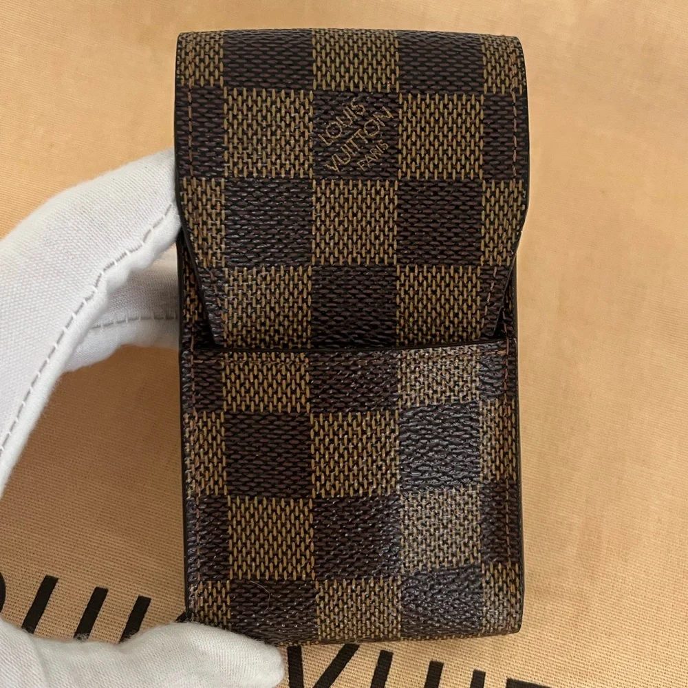 Louis Vuitton Damier Ebene Cigarette Accessory Case Unisex EUC COA Circa 2007